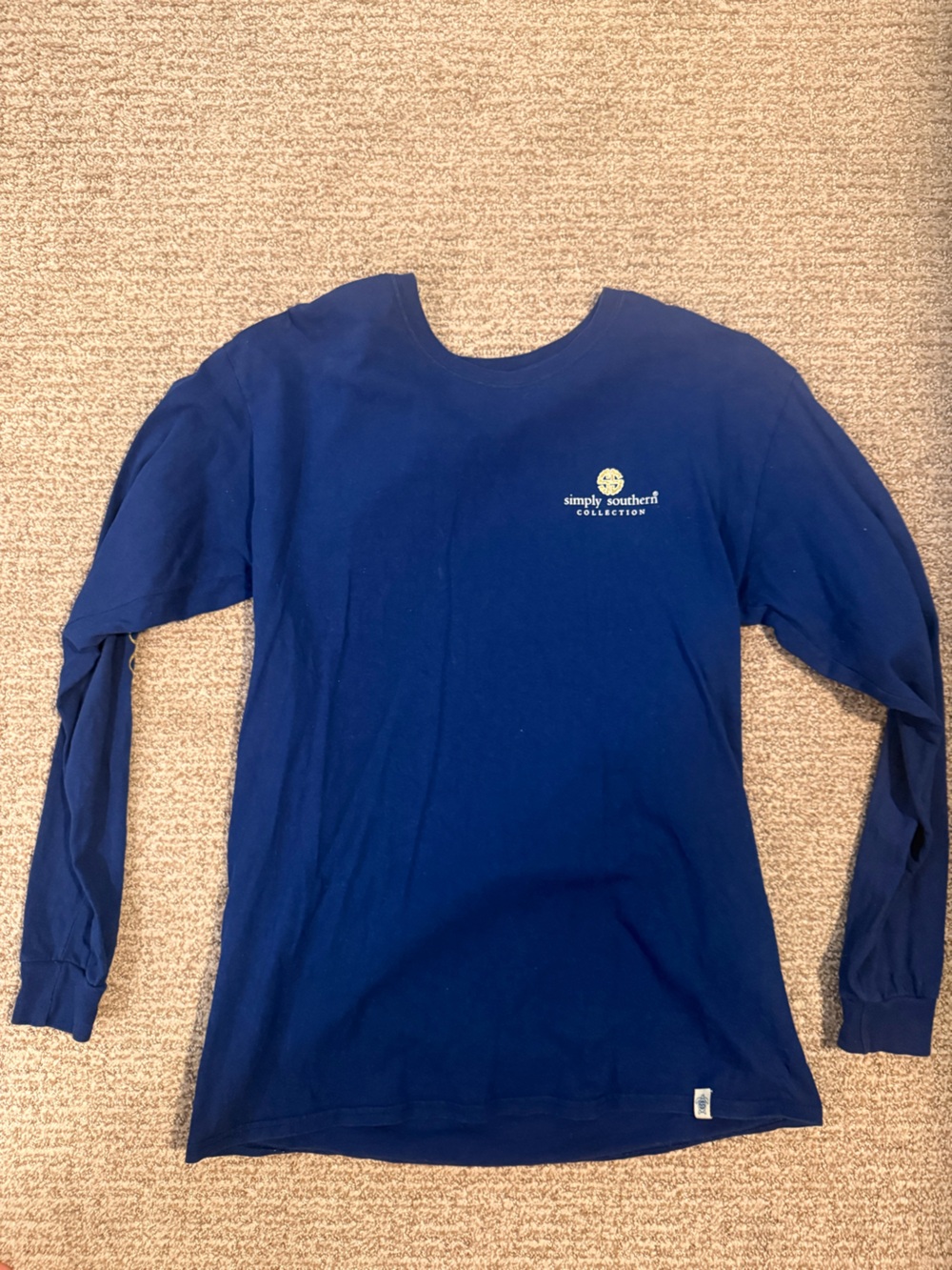 Simply Southern Long Sleeve Tee in Royal Blue with Yellow Logo